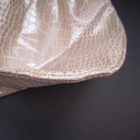 Jessica Simpson Reptile Print Faux Leather Tan Lined Handbag - Picture 6 of 8